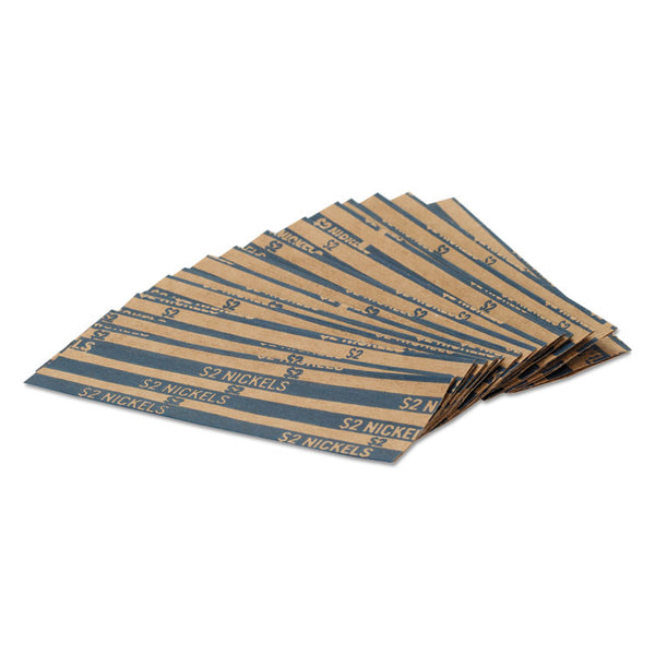 Pap-R Products Flat Coin Wrappers, Nickels, $2, 1000 Wrappers/Box (CTX30005) Box of 1000