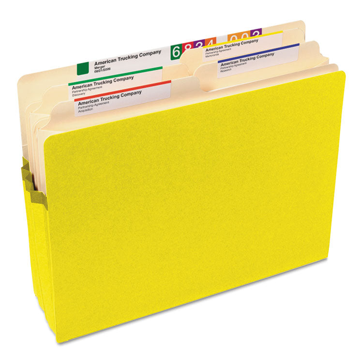 Smead™ Colored File Pockets, 5.25" Expansion, Letter Size, Yellow (SMD73243)