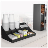 Mind Reader 11-Compartment Coffee Condiment Organizer, 18.25 x 6.63 x 9.78, Black (EMSCOMORGBLK) Each