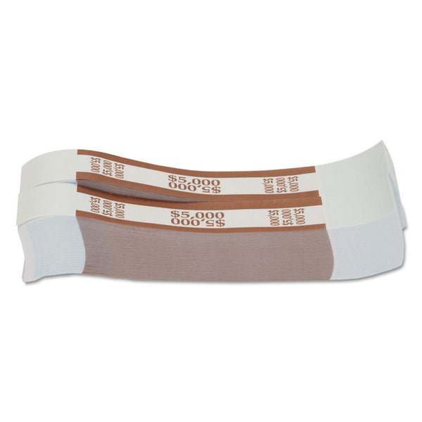 Pap-R Products Currency Straps, Brown, $5,000 in $50 Bills, 1000 Bands/Pack (CTX405000)