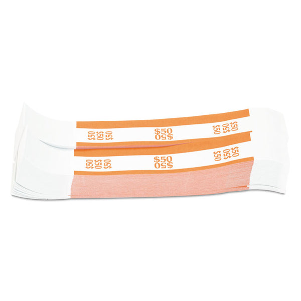 Pap-R Products Currency Straps, Orange, $50 in Dollar Bills, 1000 Bands/Pack (CTX400050)