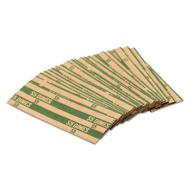 Pap-R Products Flat Coin Wrappers, Dimes, $5, 1000 Wrappers/Box (CTX30010) Box of 1000