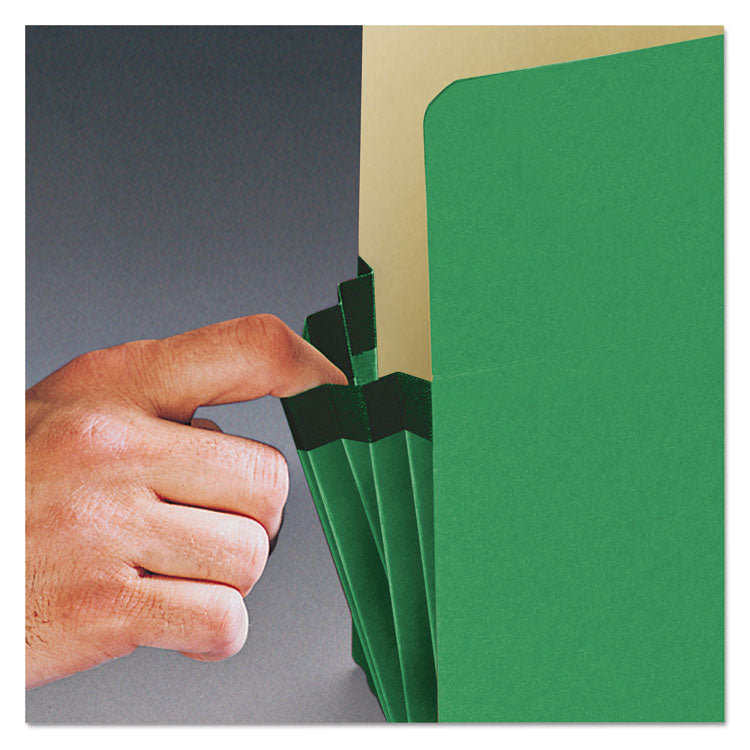Smead™ Colored File Pockets, 3.5" Expansion, Legal Size, Green (SMD74226)