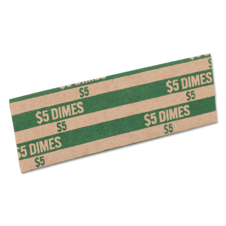 Pap-R Products Flat Coin Wrappers, Dimes, $5, 1000 Wrappers/Box (CTX30010) Box of 1000