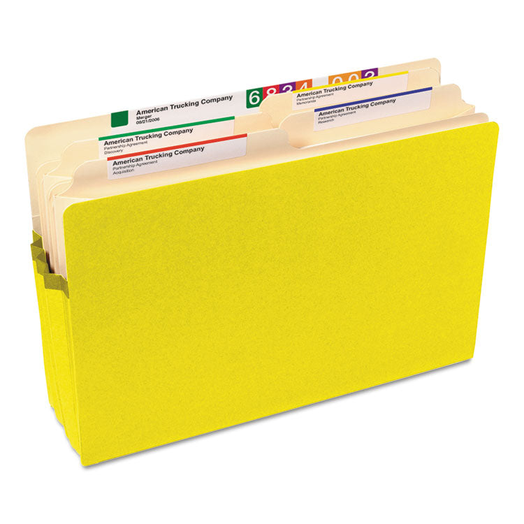 Smead™ Colored File Pockets, 3.5" Expansion, Legal Size, Yellow (SMD74233)