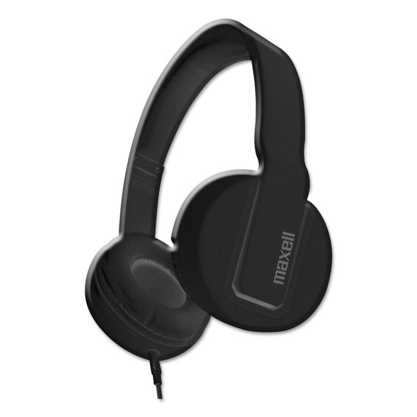 Maxell® Solids Headphones, 5 ft Cord, Black (MAX290103) Each