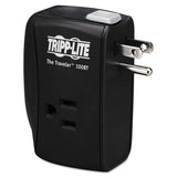 Tripp Lite Protect It! Portable Surge Protector, 2 AC Outlets, 1,050 J, Black (TRPTRAVLER100BT) Each