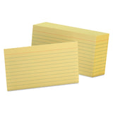 Oxford™ Ruled Index Cards, 3 x 5, Canary, 100/Pack (OXF7321CAN)