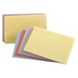 Oxford™ Ruled Index Cards, 3 x 5, Blue/Violet/Canary/Green/Cherry, 100/Pack (OXF40280)