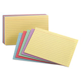 Oxford™ Ruled Index Cards, 3 x 5, Blue/Violet/Canary/Green/Cherry, 100/Pack (OXF40280) Pack of 100