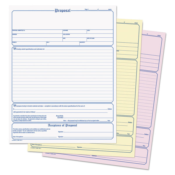 TOPS™ Proposal Form, Three-Part Carbonless, 11 x 8.5, 50 Forms Total (TOP3850) Packof 50