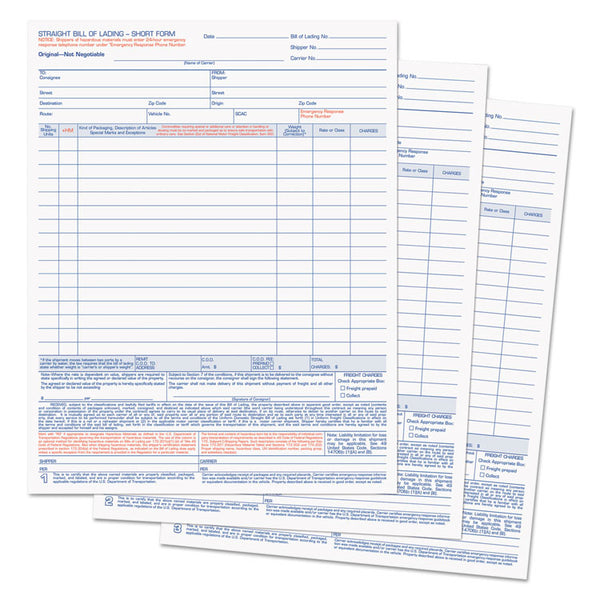 TOPS™ Bill of Lading, Three-Part Carbonless, 8.5 x 11, 50 Forms Total (TOP3846) Packof 50