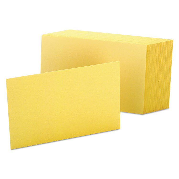 Oxford™ Unruled Index Cards, 4 x 6, Canary, 100/Pack (OXF7420CAN)