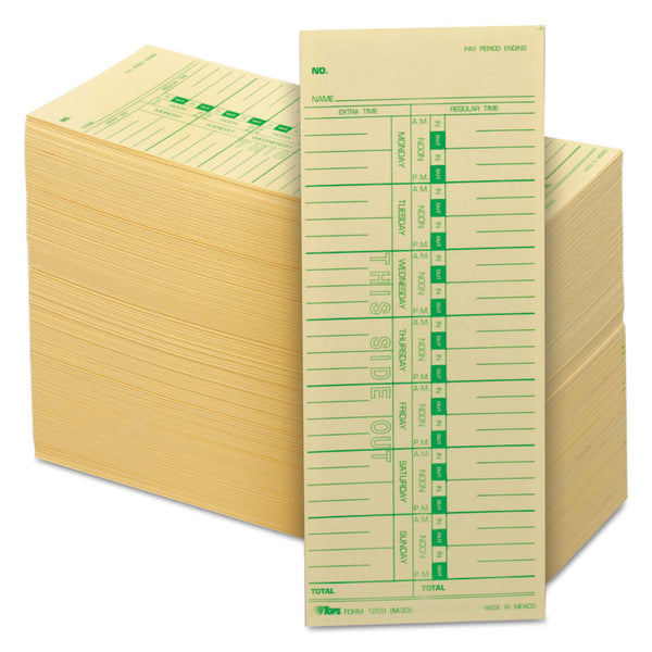 TOPS™ Time Clock Cards, Replacement for M-33, One Side, 3.5 x 9, 500/Box (TOP1259) Pack of 500