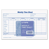 TOPS™ Weekly Time Sheets, One-Part (No Copies), 8.5 x 5.5, 50 Forms/Pad, 2 Pads/Pack (TOP30071) Pack of 2