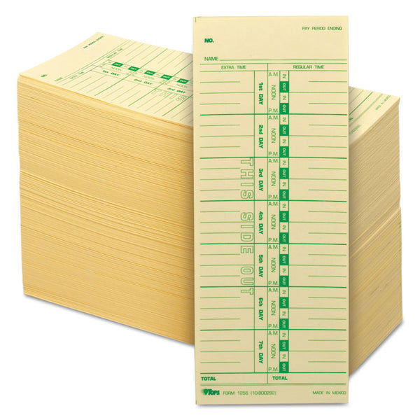 TOPS™ Time Clock Cards, Replacement for 10-800292, One Side, 3.5 x 9, 500/Box (TOP1256) Pack of 500