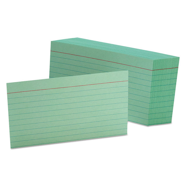 Oxford™ Ruled Index Cards, 3 x 5, Green, 100/Pack (OXF7321GRE) Pack of 100