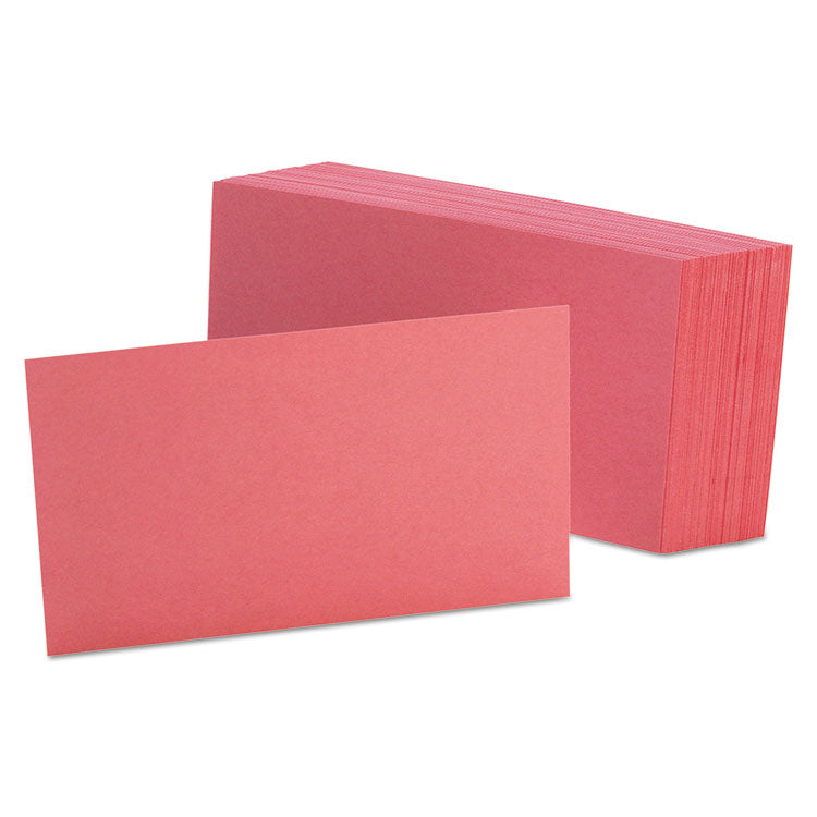 Oxford™ Unruled Index Cards, 3 x 5, Cherry, 100/Pack (OXF7320CHE)