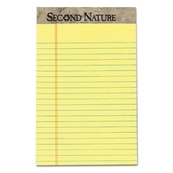 TOPS™ Second Nature Recycled Ruled Pads, Narrow Rule, 50 Canary-Yellow 5 x 8 Sheets, Dozen (TOP74840)