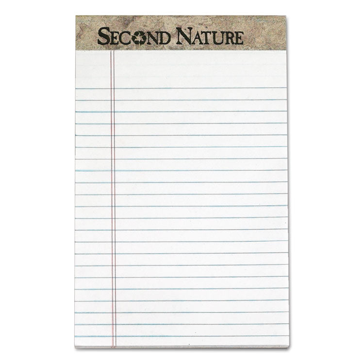 TOPS™ Second Nature Recycled Ruled Pads, Narrow Rule, 50 White 5 x 8 Sheets, Dozen (TOP74830) Pack of 12