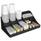 Mind Reader 11-Compartment Coffee Condiment Organizer, 18.25 x 6.63 x 9.78, Black (EMSCOMORGBLK) Each