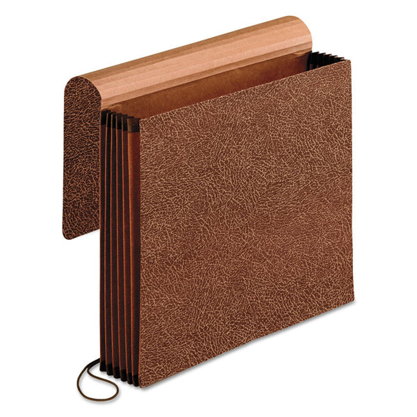 Pendaflex® Premium Reinforced Expanding Wallet, 5.25" Expansion, 1 Section, Elastic Cord Closure, Letter Size, Red Fiber (PFX60545) Each