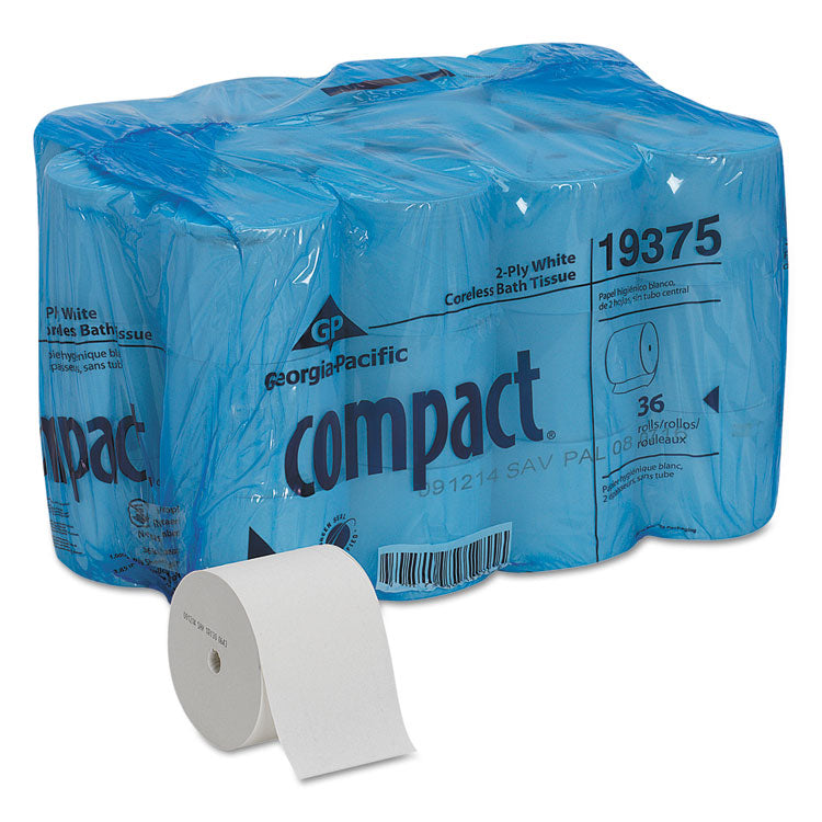 Georgia Pacific® Professional Coreless Bath Tissue, Septic Safe, 2-Ply, White, 1,000 Sheets/Roll, 36 Rolls/Carton (GPC19375)