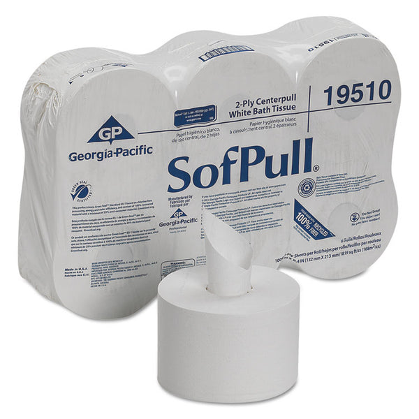 Georgia Pacific® Professional High Capacity Center Pull Tissue, Septic Safe, 2-Ply, White, 1,000/Roll, 6 Rolls/Carton (GPC19510)