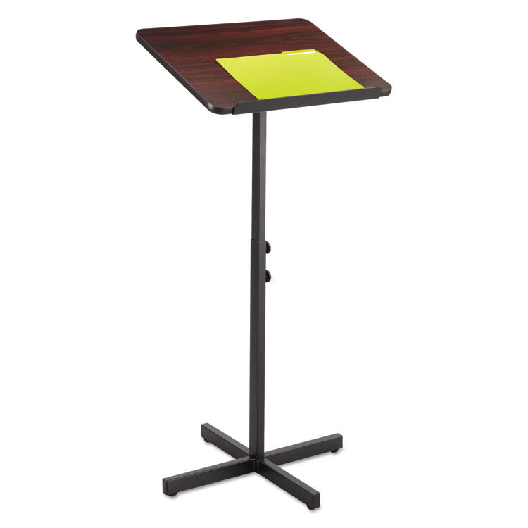 Safco® Adjustable Speaker Stand, 21 x 21 x 29.5 to 46, Mahogany/Black (SAF8921MH)