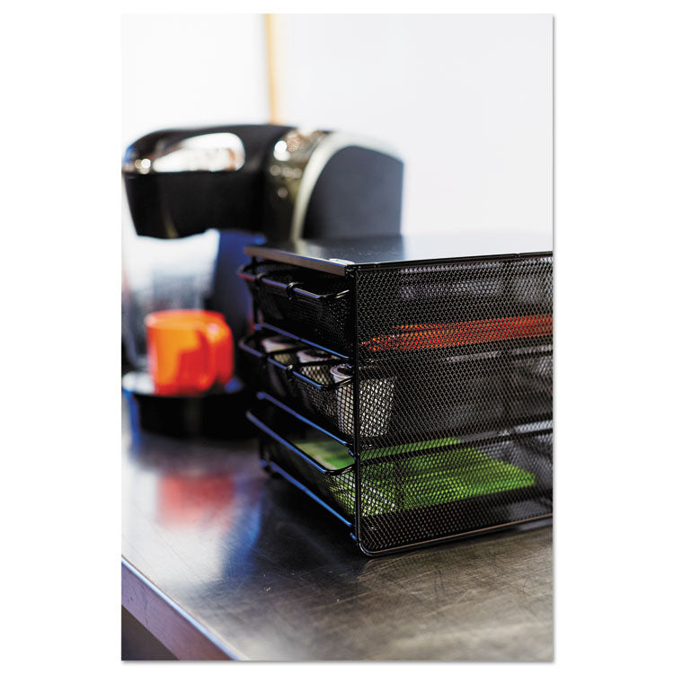 Safco® 3 Drawer Hospitality Organizer, 7 Compartments, 11.5 x 8.25 x 8.25, Black (SAF3275BL) Each