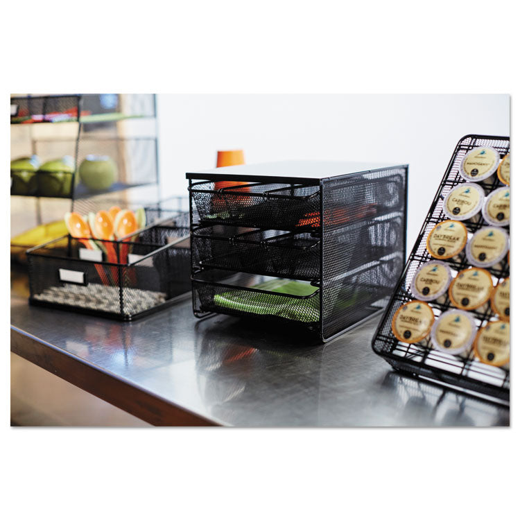 Safco® 3 Drawer Hospitality Organizer, 7 Compartments, 11.5 x 8.25 x 8.25, Black (SAF3275BL)