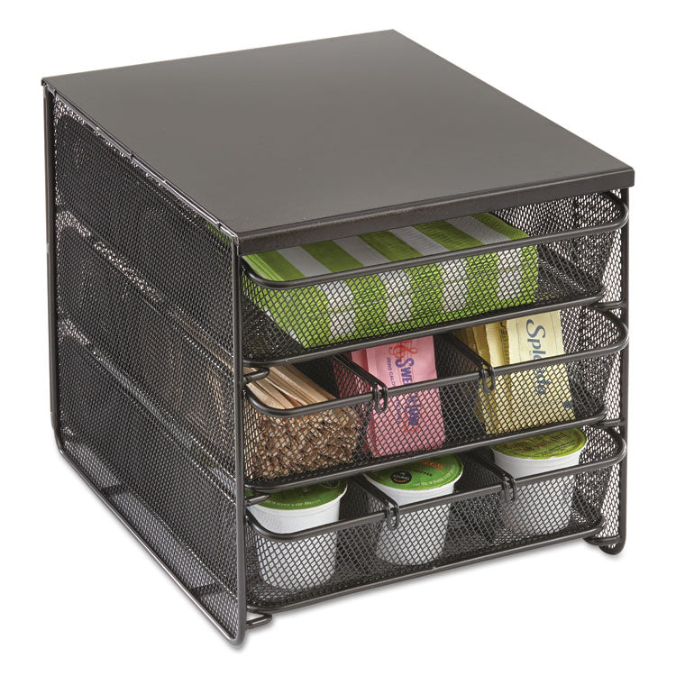 Safco® 3 Drawer Hospitality Organizer, 7 Compartments, 11.5 x 8.25 x 8.25, Black (SAF3275BL)