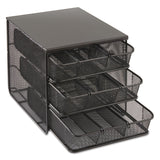 Safco® 3 Drawer Hospitality Organizer, 7 Compartments, 11.5 x 8.25 x 8.25, Black (SAF3275BL)
