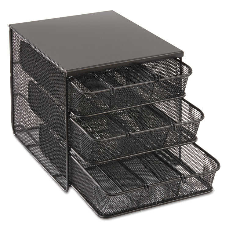 Safco® 3 Drawer Hospitality Organizer, 7 Compartments, 11.5 x 8.25 x 8.25, Black (SAF3275BL) Each