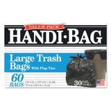 Handi-Bag® Super Value Pack, 30 gal, 0.65 mil, 30" x 33", Black, 60/Box (WBIHAB6FT60) Box of 60