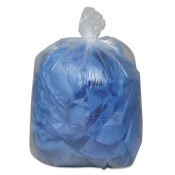 Earthsense® Commercial Linear Low Density Clear Recycled Can Liners, 60 gal, 1.5 mil, 38" x 58", Clear,10 Bags/Roll, 10 Rolls/Carton (WBIRNW5815C) Carton of 100