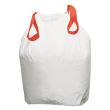 Draw 'n Tie® Heavy-Duty Trash Bags, 13 gal, 0.9 mil, 24.5" x 27.38", White, 50 Bags/Roll, 4 Rolls/Box (WBI1DK200)