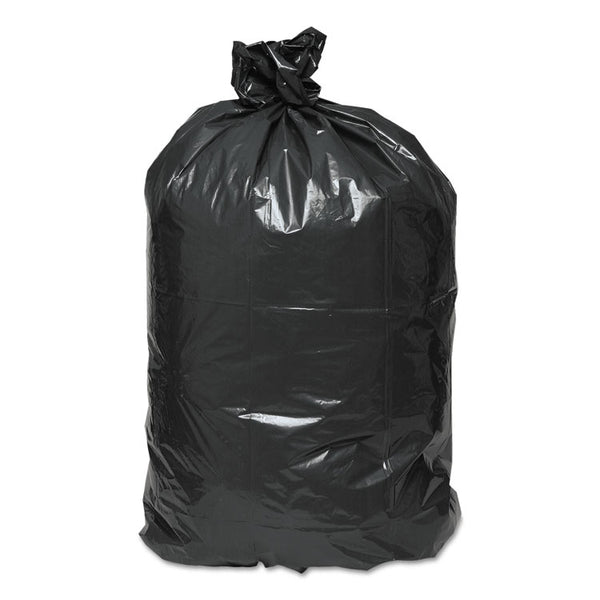 Earthsense® Commercial Linear Low Density Recycled Can Liners, 60 gal, 1.25 mil, 38" x 58", Black, 10 Bags/Roll, 10 Rolls/Carton (WBIRNW6050) Case of 100