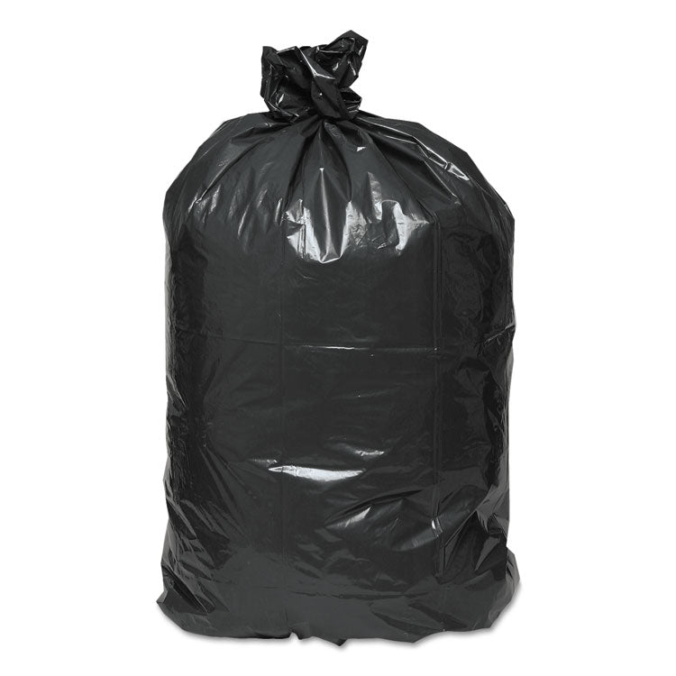 Earthsense® Commercial Linear Low Density Recycled Can Liners, 60 gal, 1.25 mil, 38" x 58", Black, 10 Bags/Roll, 10 Rolls/Carton (WBIRNW6050) Case of 100