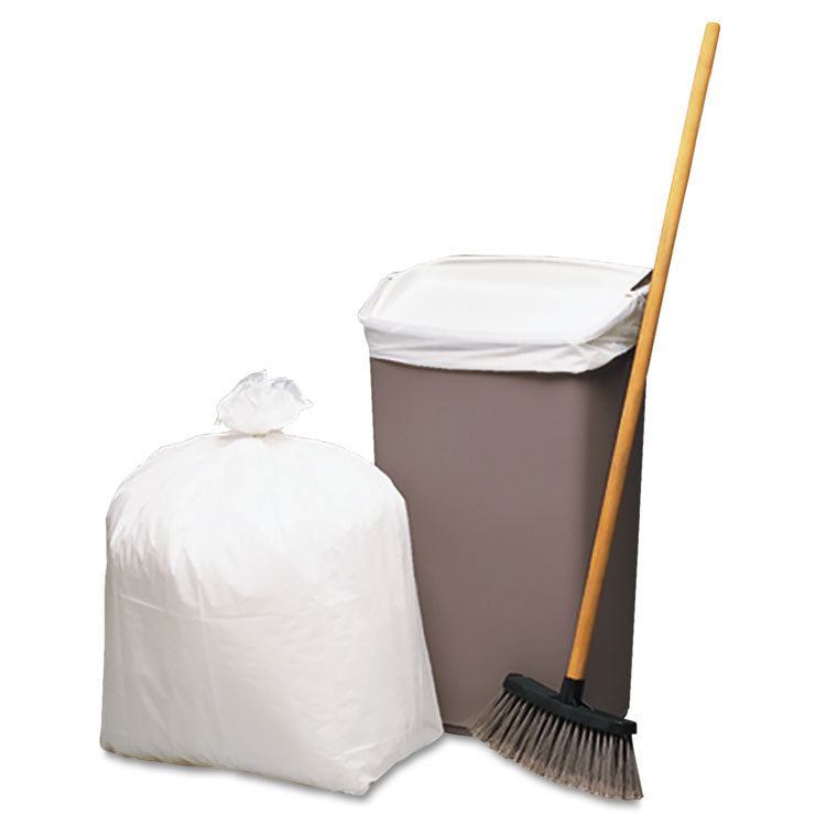 Earthsense® Commercial Linear-Low-Density Recycled Tall Kitchen Bags, 13 gal, 0.85 mil, 24" x 33", White, 15 Bags/Roll, 10 Rolls/Box (WBIRNW1K150V) Box of 150