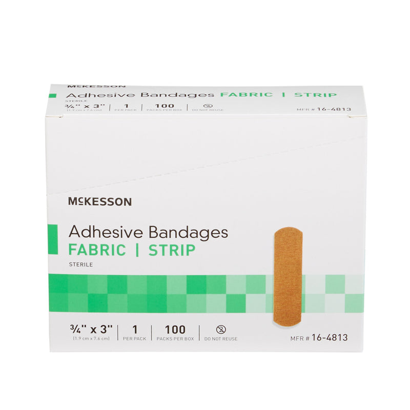 McKesson Adhesive Strip 3/4 X 3 Inch Fabric Rectangle Tan Sterile (466871_CS) 2400/CS