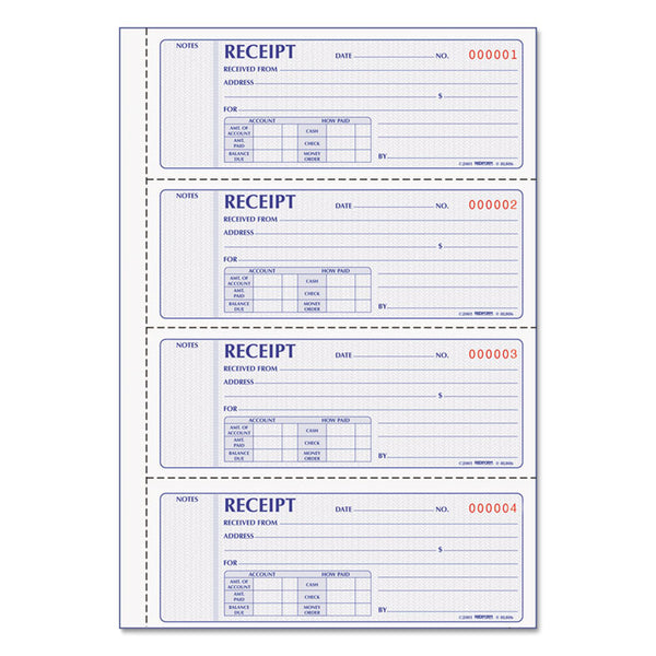 Rediform® Money Receipt Book, Softcover, Two-Part Carbonless, 7 x 2.75, 4 Forms/Sheet, 200 Forms Total (RED8L806) Each