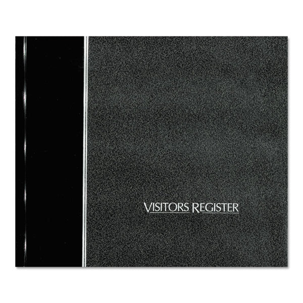 National® Hardcover Visitor Register Book, Black Cover, 9.78 x 8.5 Sheets, 128 Sheets/Book (RED57802)