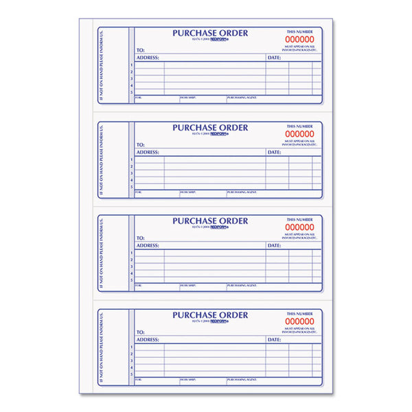Rediform® Purchase Order Book, 5 Lines, Two-Part Carbonless, 7 x 2.75, 4 Forms/Sheet, 400 Forms Total (RED1L176) Each