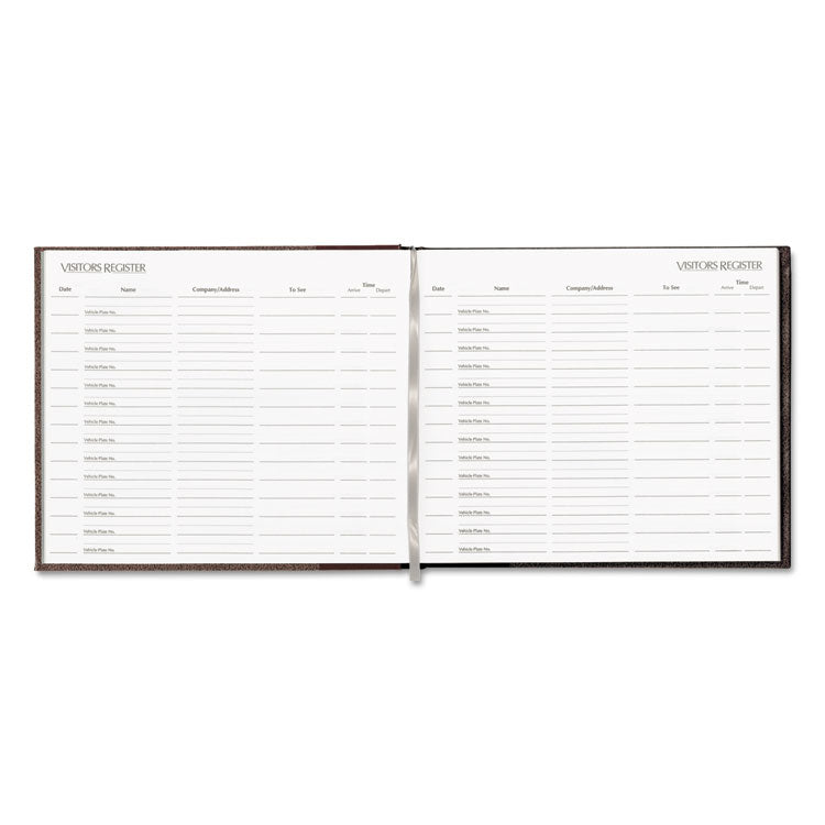 National® Hardcover Visitor Register Book, Burgundy Cover, 9.78 x 8.5 Sheets, 128 Sheets/Book (RED57803) Each