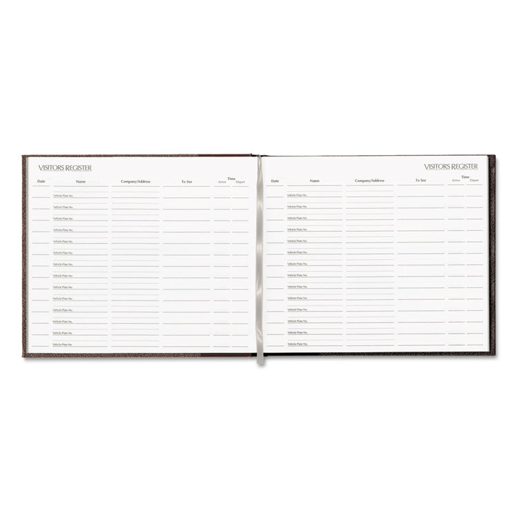 National® Hardcover Visitor Register Book, Black Cover, 9.78 x 8.5 Sheets, 128 Sheets/Book (RED57802) Each