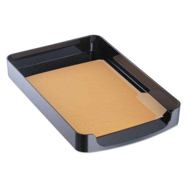 Officemate 2200 Series Front-Loading Desk Tray, 1 Section, Legal Size Files, 10.25" x 15.38" x 2", Black (OIC22242) Each