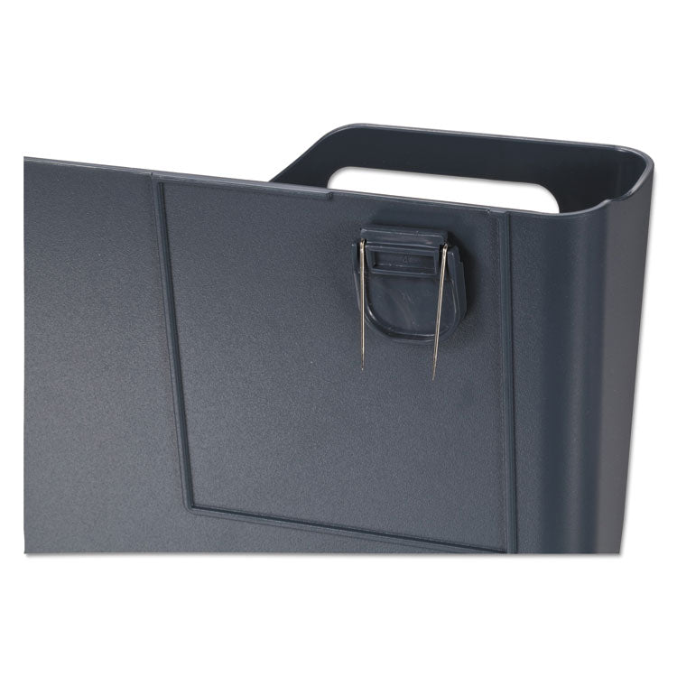 Universal® Recycled Plastic Cubicle Single File Pocket, Cubicle Pins Mount, 13.5 x 3 x 7, Charcoal (UNV08162)