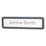 Universal® Recycled Cubicle Nameplate with Rounded Corners, 9 x 2.5, Charcoal (UNV08223)