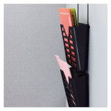 Officemate VerticalMate Cubicle Wall File Pocket, 3 Sections, Letter Size, 13.5" x 6" x 28", Charcoal, 3/Pack (OIC29314) Pack of 3